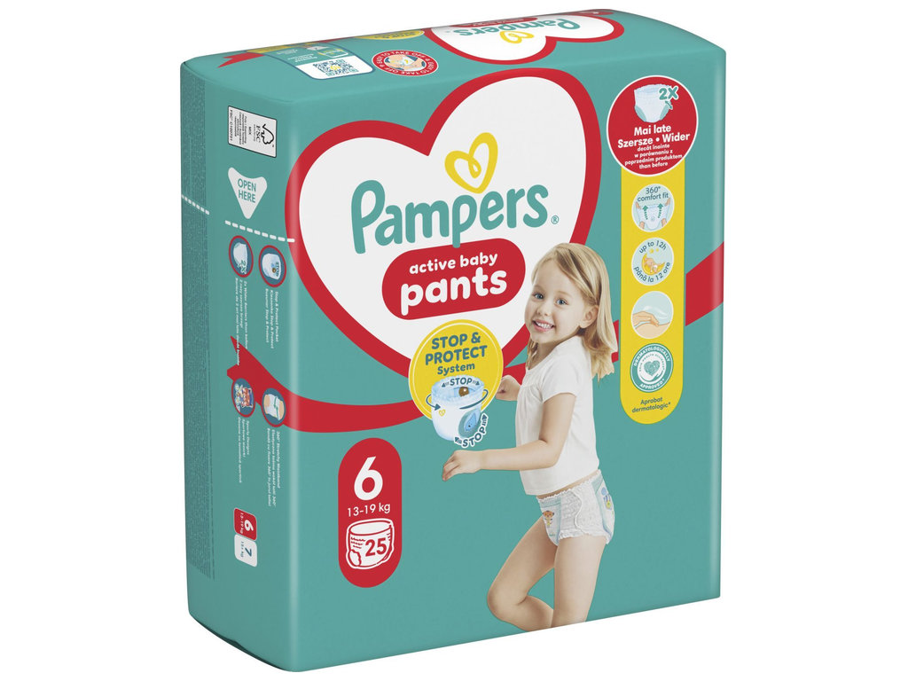 Підгузки-трусики одноразові Pampers Pants 360°, розмір 6, 14-19кг, 25шт