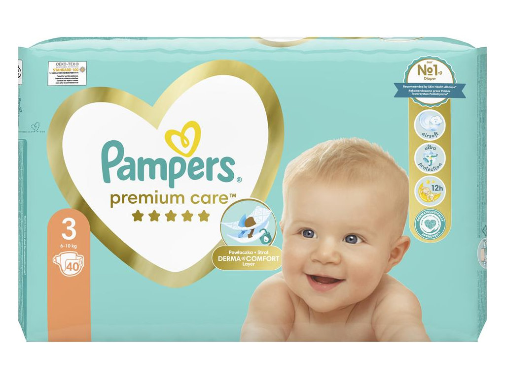 Підгузки Pampers Premium Care Midi, розмір 3 (6–10 кг), 40шт