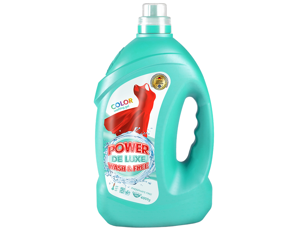 Гель для прання Power De Luxe для кольорових речей 4л
