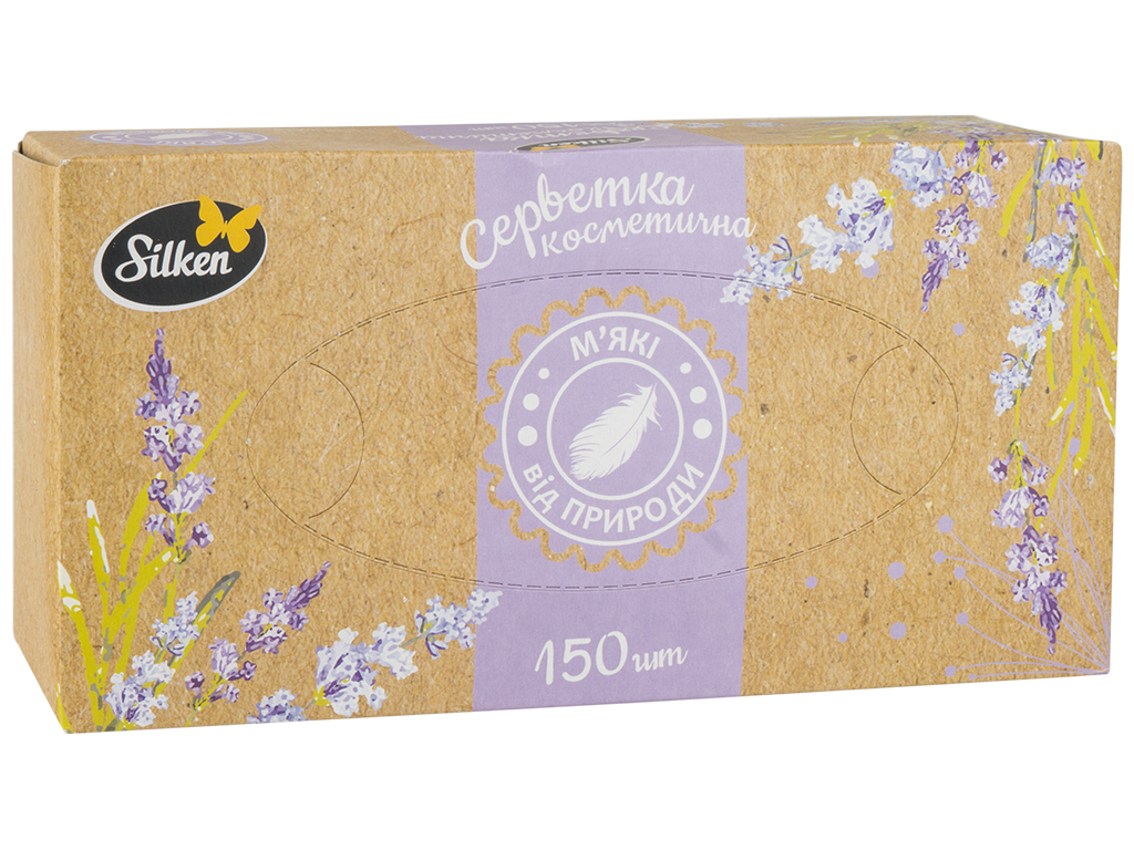 Салфетки бумажные Silken Микс Крафт двухслойные 150шт в коробке