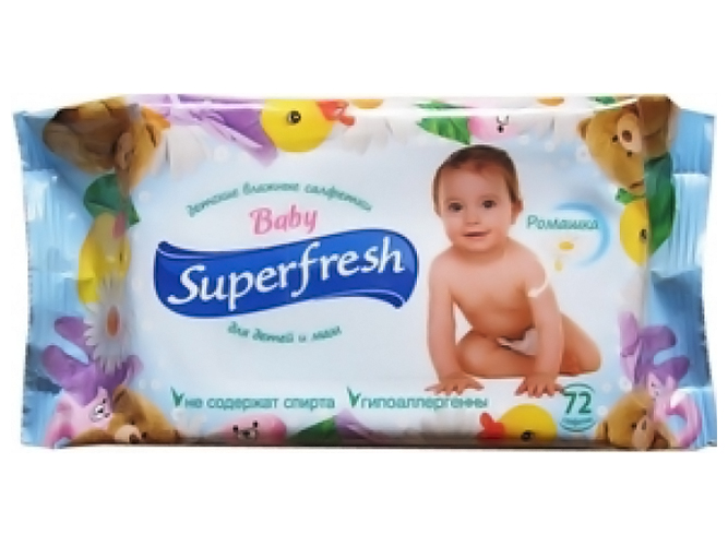 Влажные салфетки Summer Fresh Ромашка, 72шт