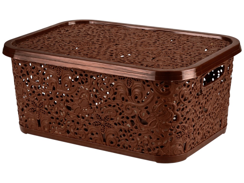 Корзинка R plastic Ажур, 10л, 33,5x23,5x16см, коричнева, 31005
