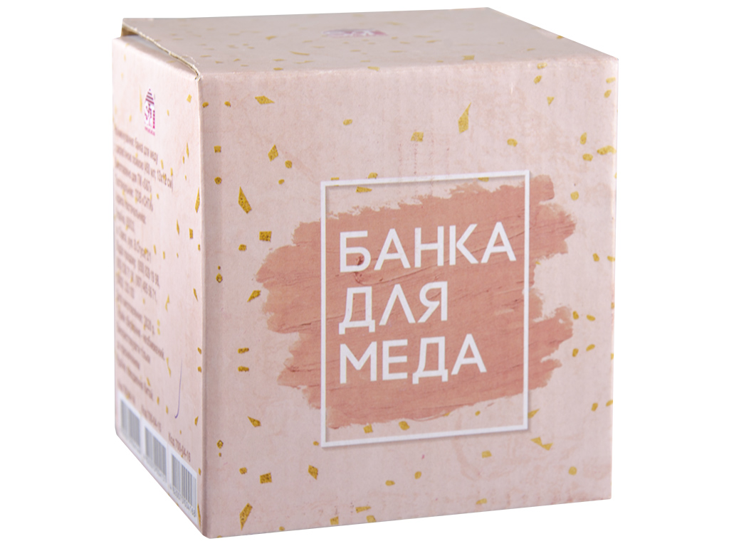 Банка для меду з дерев'яною ложкою Флора 11,3х9,3х11,7см 450мл