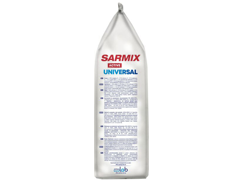Стиральный порошок Sarmix, универсальный, ручная и автоматическая стирка, 4 кг, 59 стирок