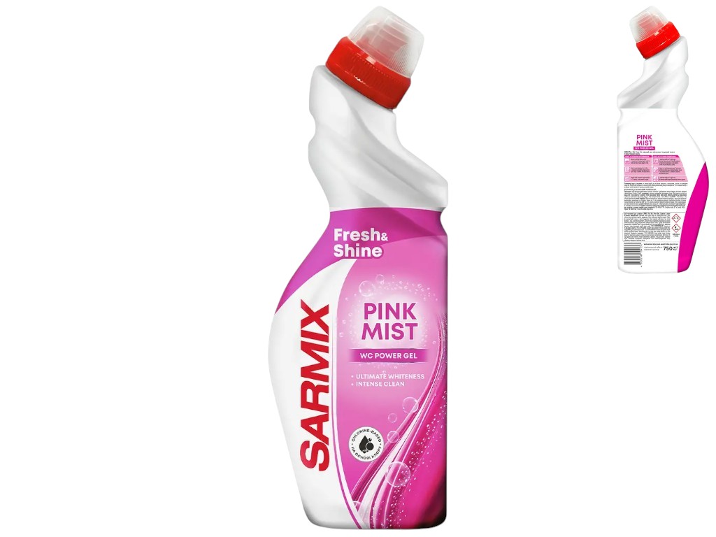 Гель для чистки сантехники Sarmix Pink Mist, универсальный, аромат цветочная свежесть, 750мл
