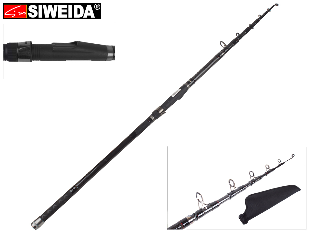 Спиннинг Siweida "Black Carp" карбон, 6 колец, 7-секционный 3,6м 120г