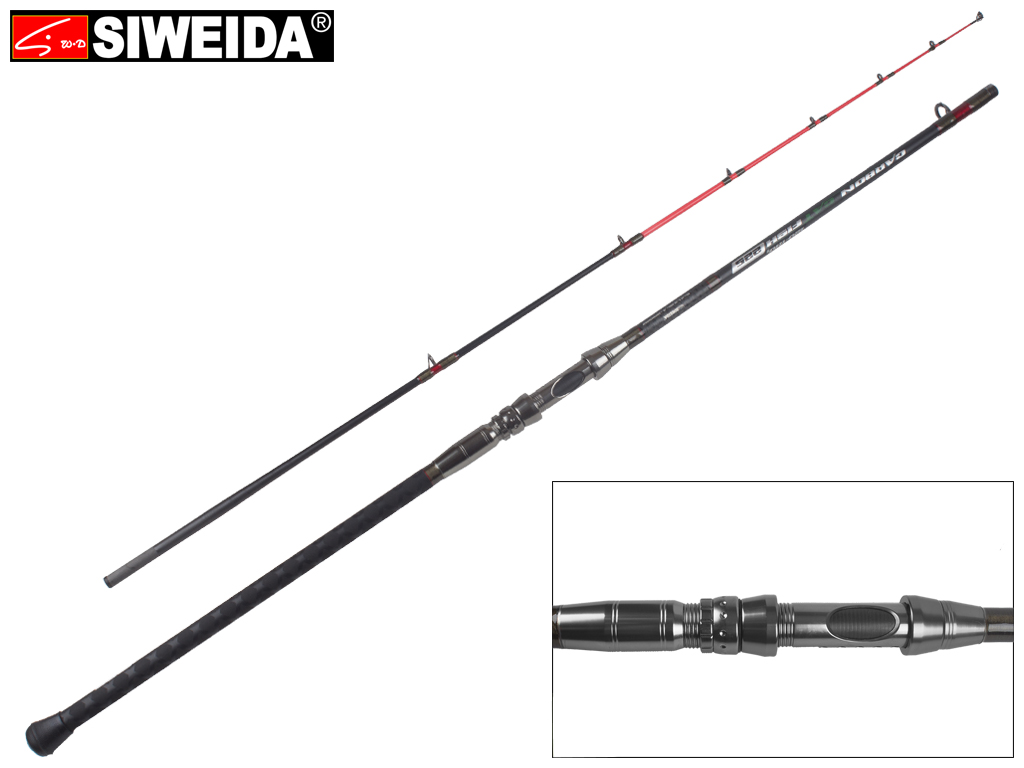 Спінінг штекерний Siweida "Cat Fish" карбон, 8 кілець, 2-секційний 2,25м 120-180г