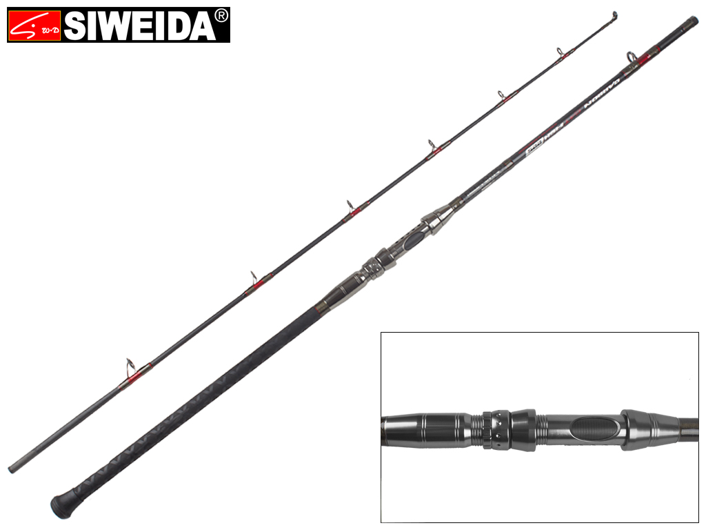 Спінінг штекерний Siweida "Cat Fish" карбон, 8 кілець, 2-секційний 2,25м 200-350г