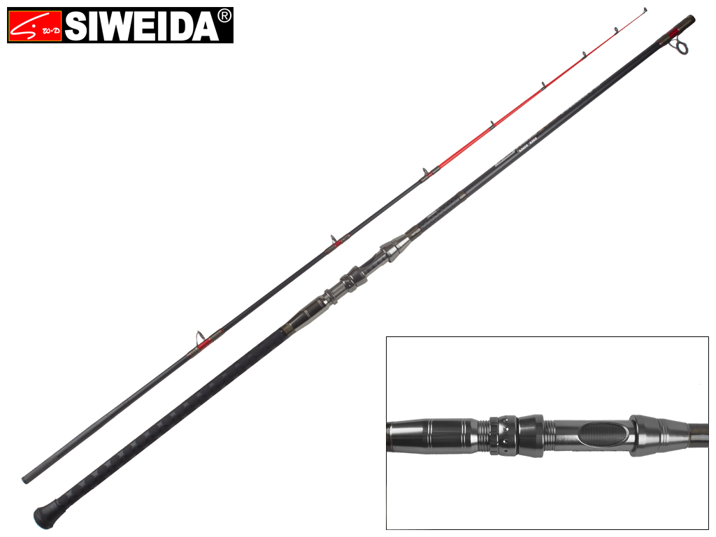 Спінінг штекерний Siweida "Cat Fish" карбон, 9 кілець, 2-секційний 2,55м 80-120г