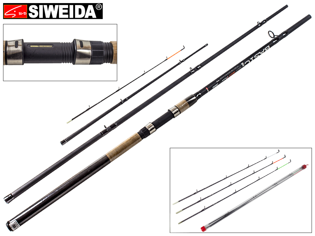 Спиннинг штекерный Siweida "Basic feeder" фидер композит, 11 колец, 4-секционный 3м 150г