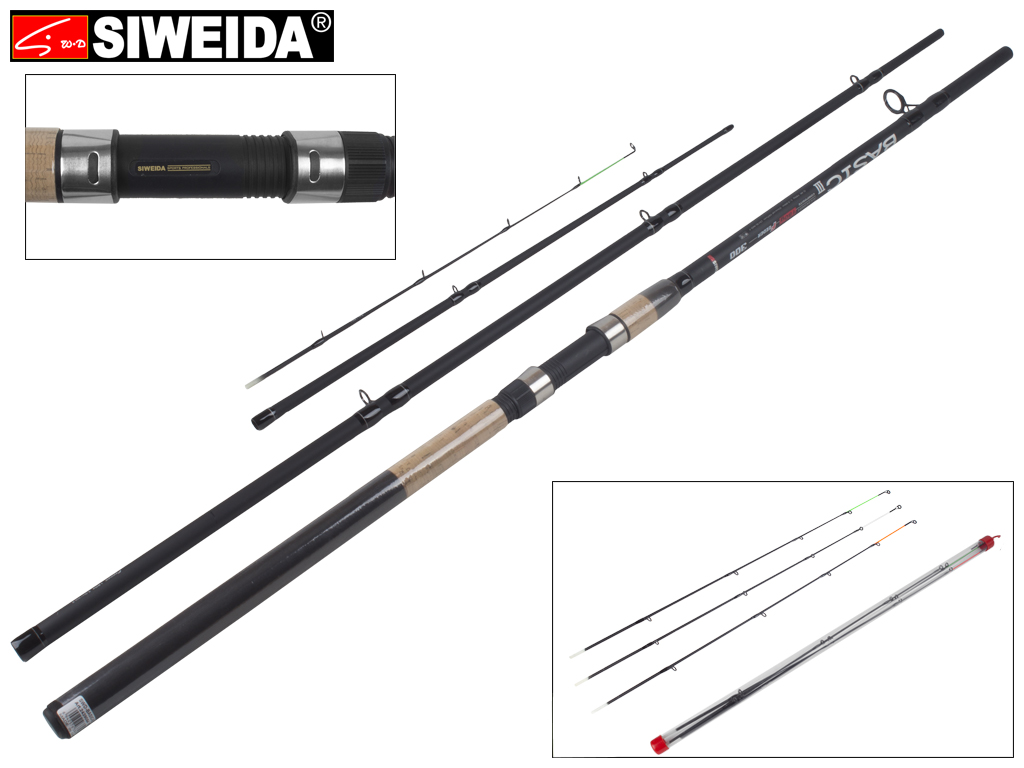 Спиннинг штекерный Siweida "Basic feeder" фидер композит, 11 колец, 4-секционный 3м 180г