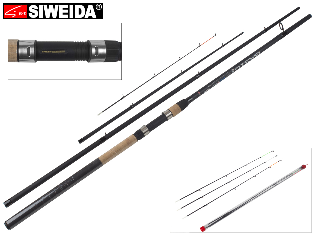 Спиннинг штекерный Siweida "Basic feeder" фидер композит, 12 колец, 4-секционный 3,3м 120г