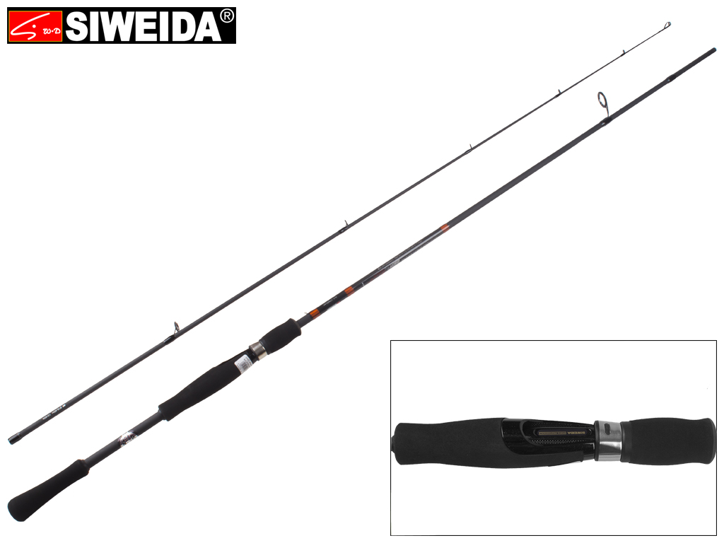 Спиннинг штекерный Siweida "Absolute" карбон IM7, 7 колец, 2-секционный 2,4м 10-40г