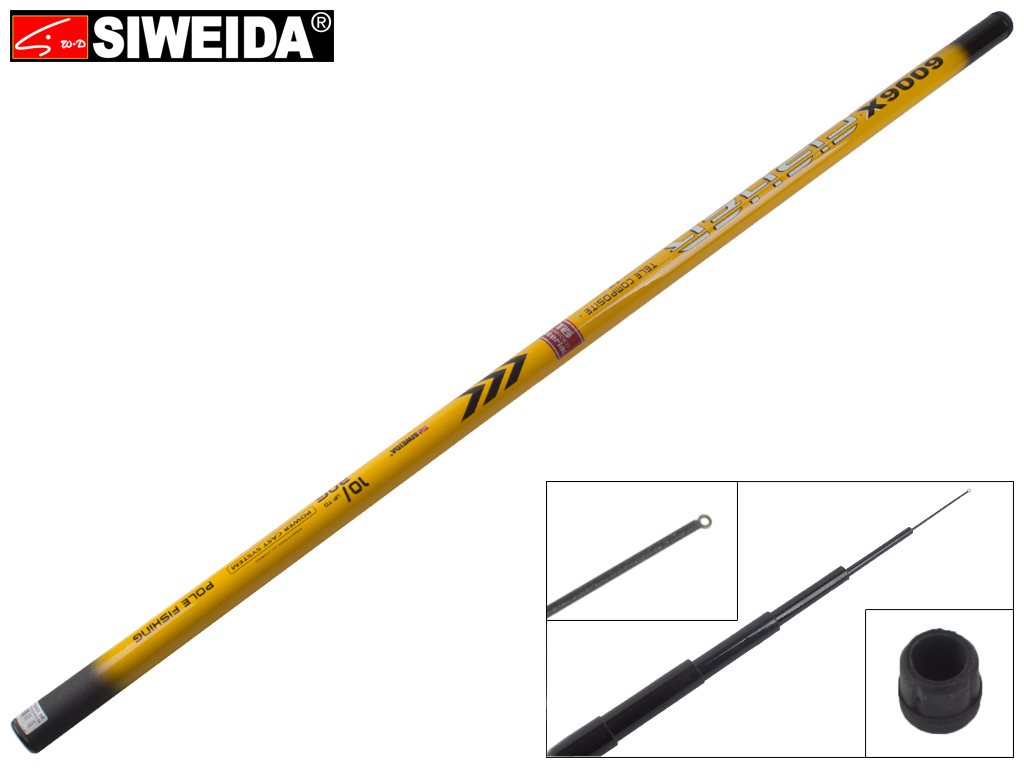 Вудка Siweida "Fisher" композит, без кілець, 6-секційна 6м 10-30г
