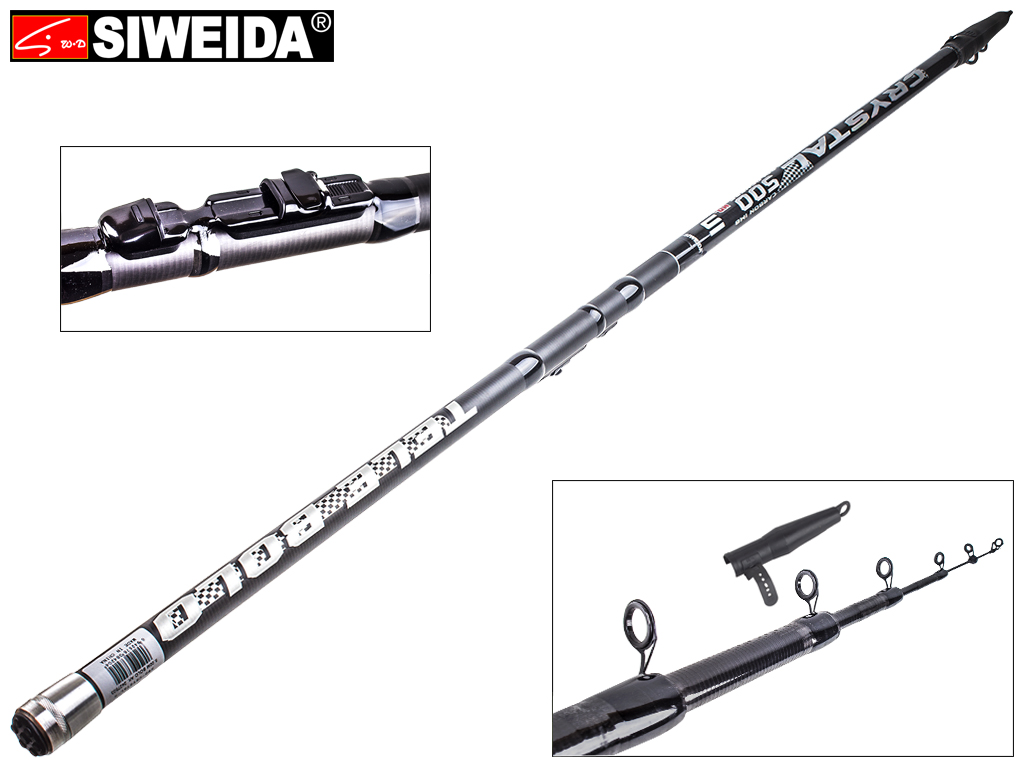 Удочка Siweida "Crystal" карбон IM8, 6 колец, 5-секционная 5м 5-25г