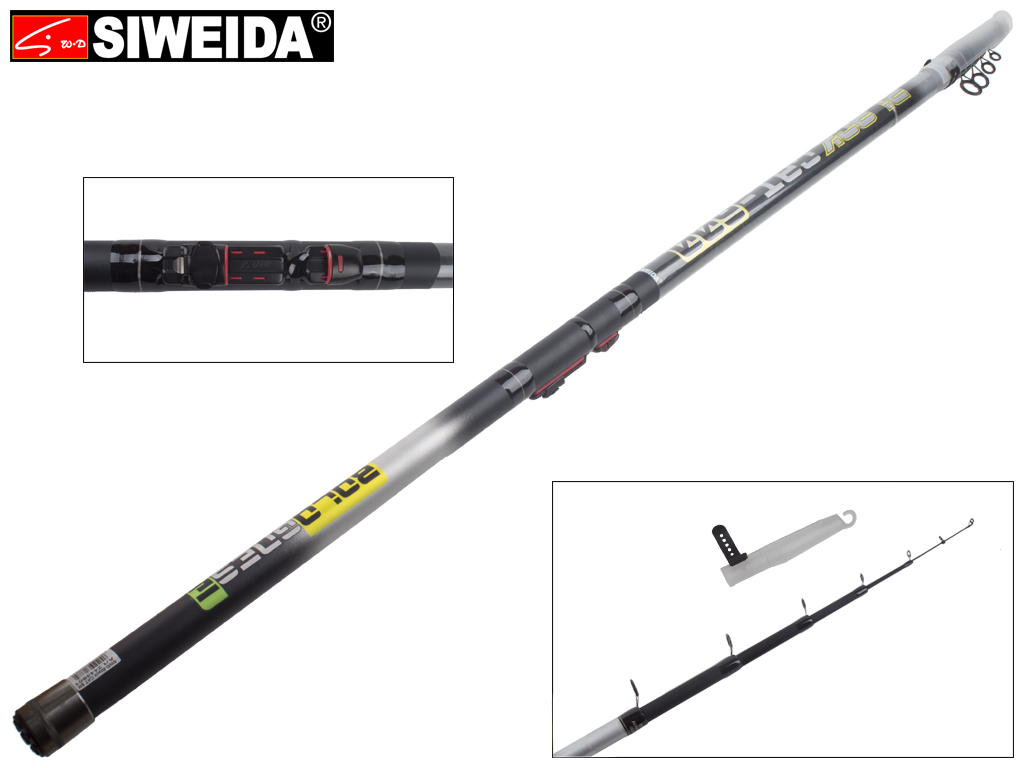 Удочка Siweida "Black Cat" стекловолокно, 7 колец, 6-секционная 6м, 5-25г