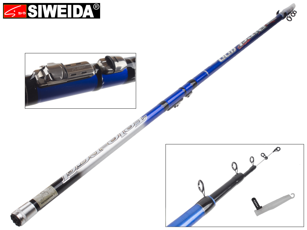Удочка Siweida "Blue Bird" карбон+стекловолокно, 5 колец, 4-секционная 4м, 5-20г