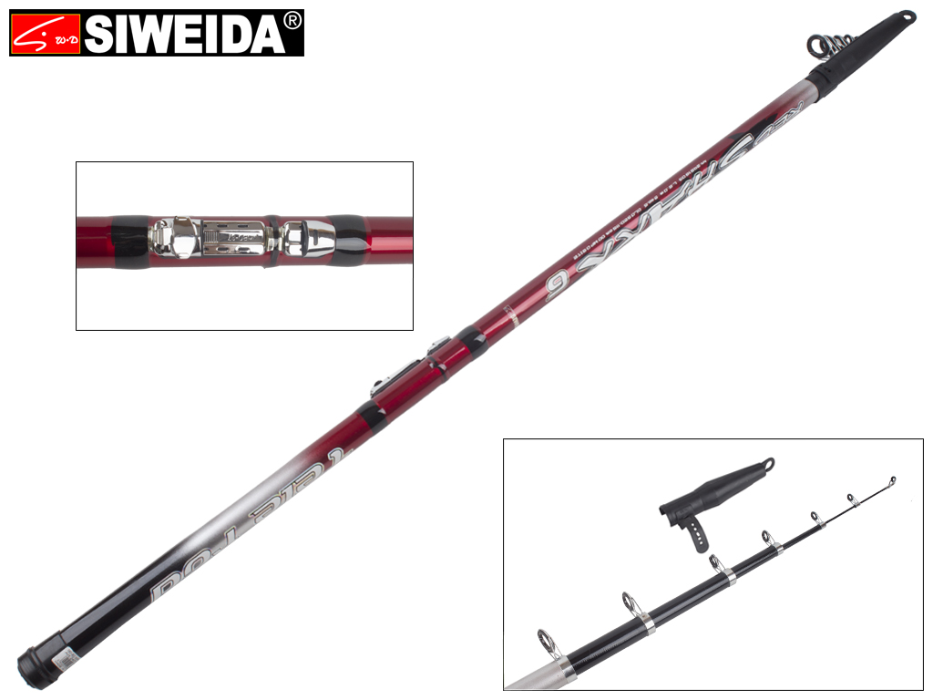 Удочка Siweida "Red Shark" композит, 7 колец, 6-секционная 6м 5-25г