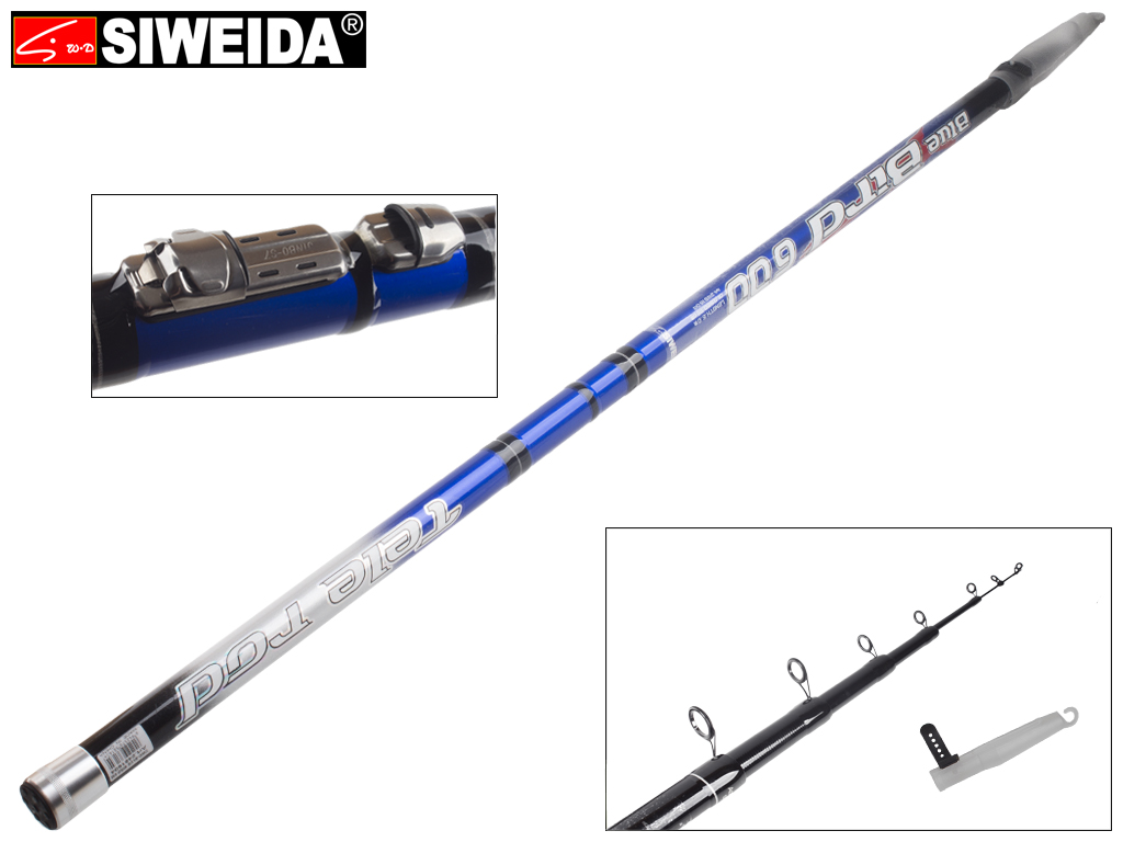 Удочка Siweida "Blue Bird" карбон+стекловолокно, 7 колец, 6-секционная 6м, 5-20г