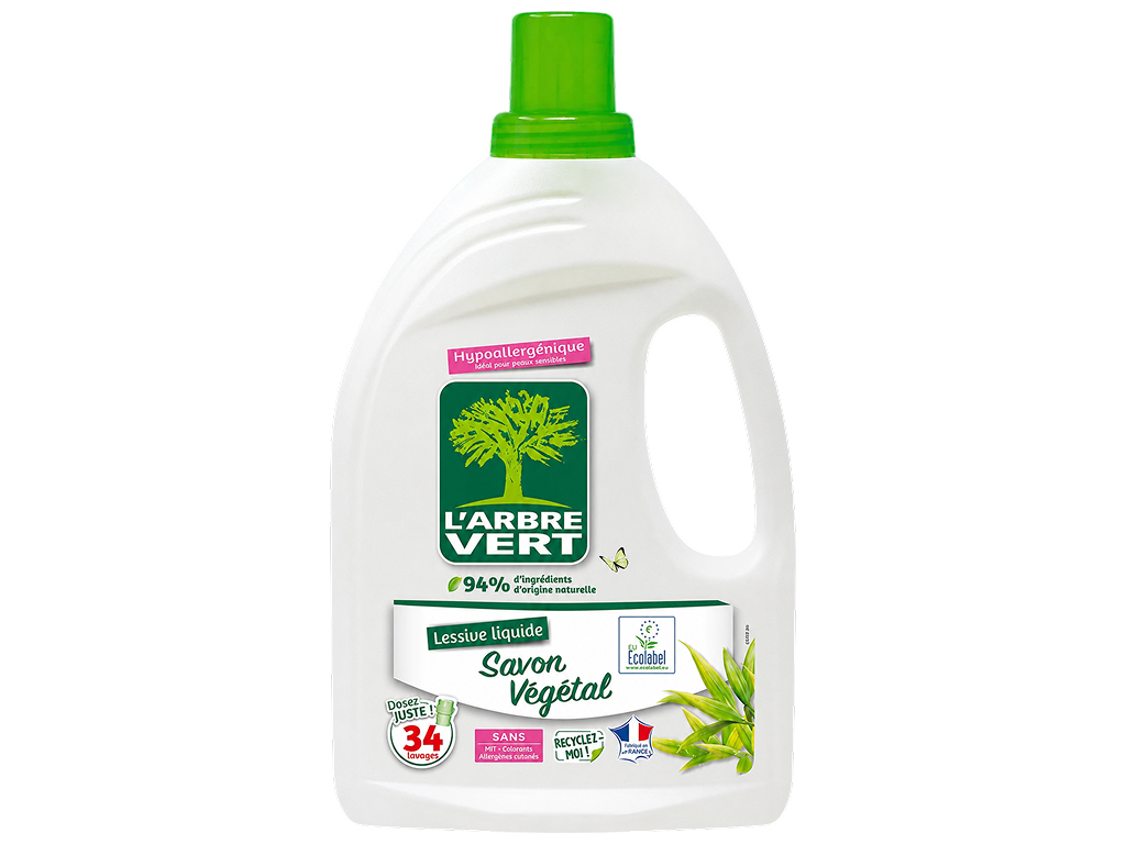 Гель для прання L’Arbre Vert Vegetable Soap, концентрат, 34 прання, 1,53 л