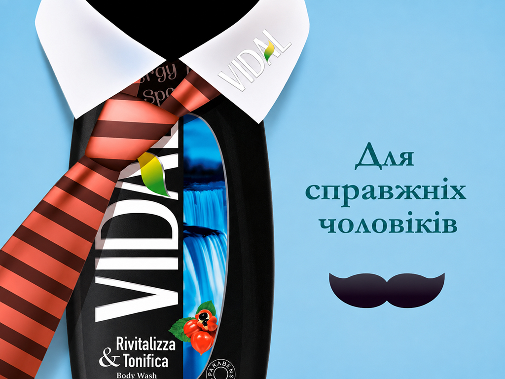 Гель для душу Vidal Energy & Sport, з женьшенем та гуараною, 250мл