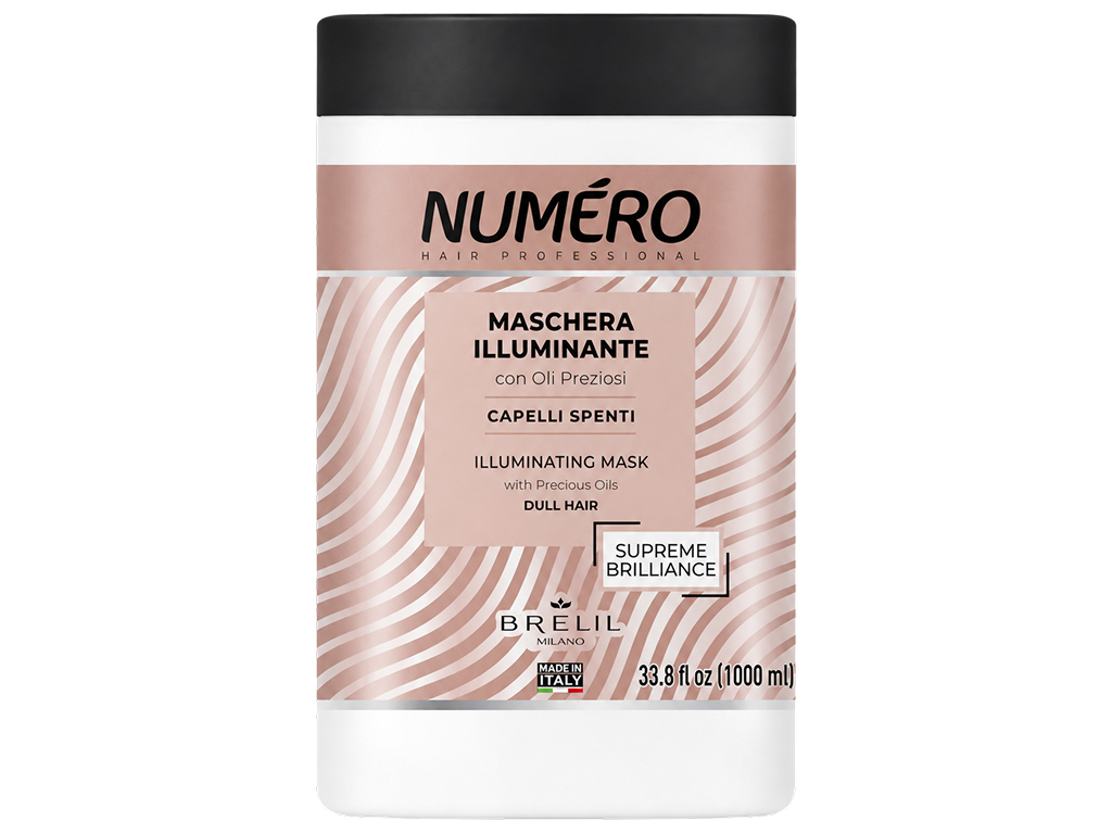 Маска для волос Brelil Numero Supreme Brilliance для блеска с ценными маслами, 1 л