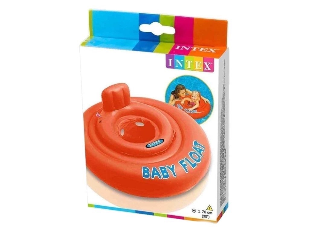 Плотик надувной Intex 56588 Baby Float, с трусиками, спинкой и четырьмя камерами, винил, 76см