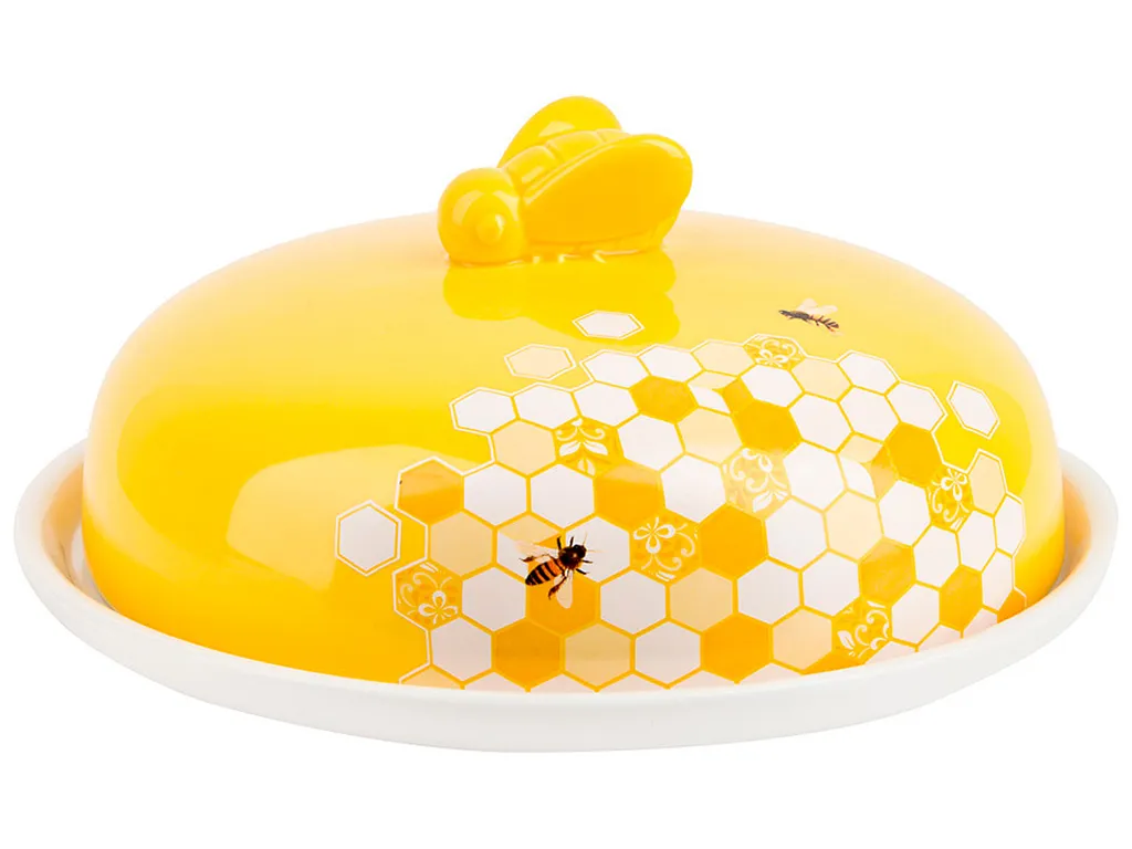 Блюдо керамічне для млинців з кришкою Honey, 23см УЦІНКА