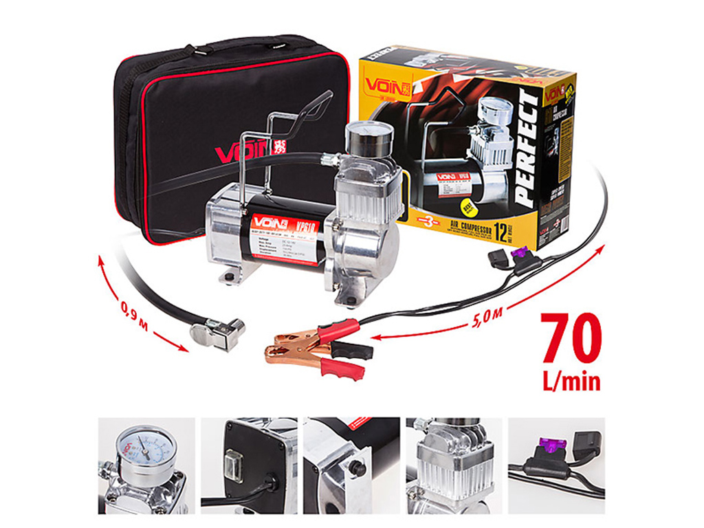 Компрессор "VOIN" VP-610 150psi/23Amp/70л/клеммы