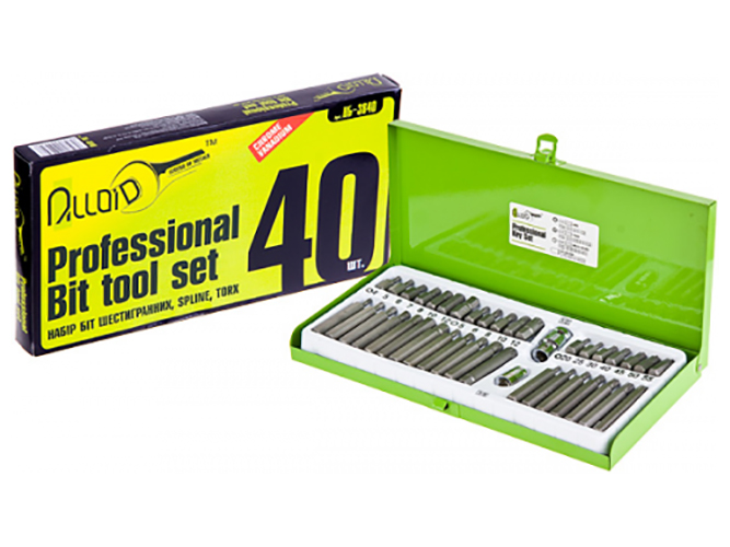 Набор бит шестигранных Alloid SPLINE, TORX 40 предметов (НБ-3840)