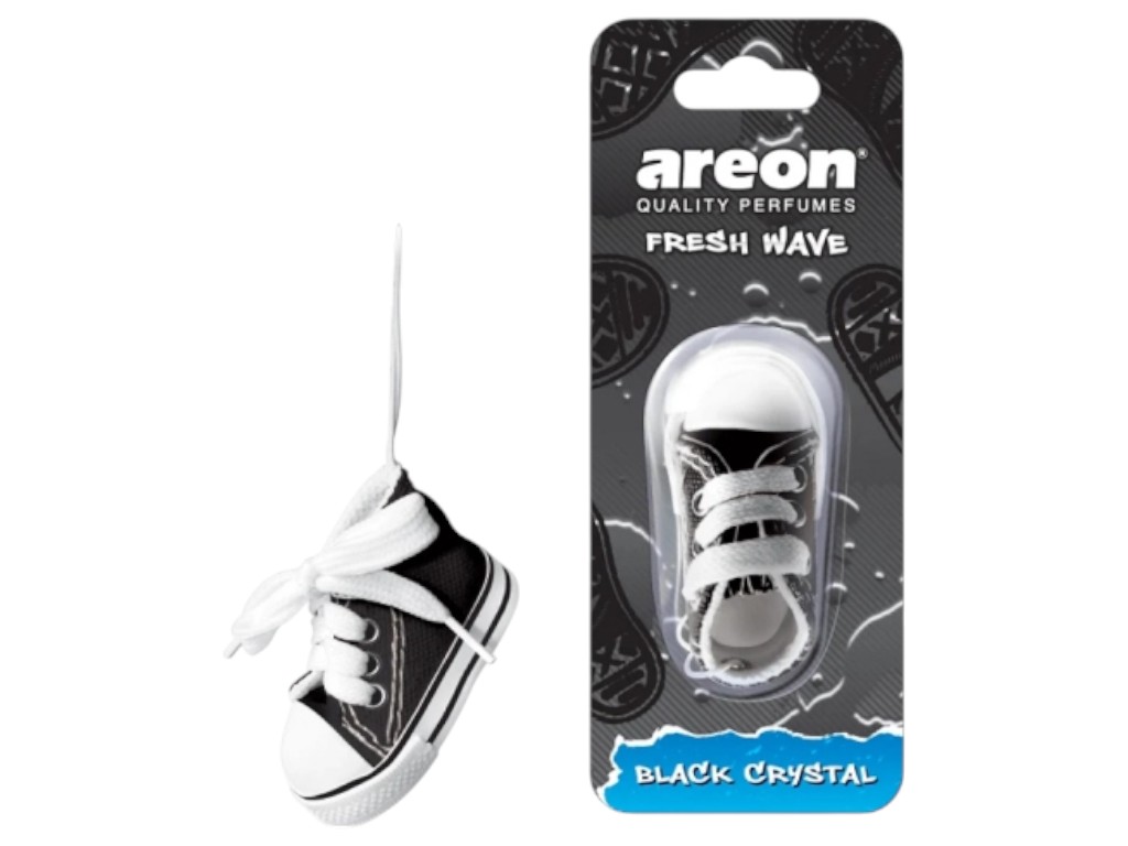 Освежитель воздуха Areon Fresh Wave Black Crystal, стильный формат кед, подвеска, 31г