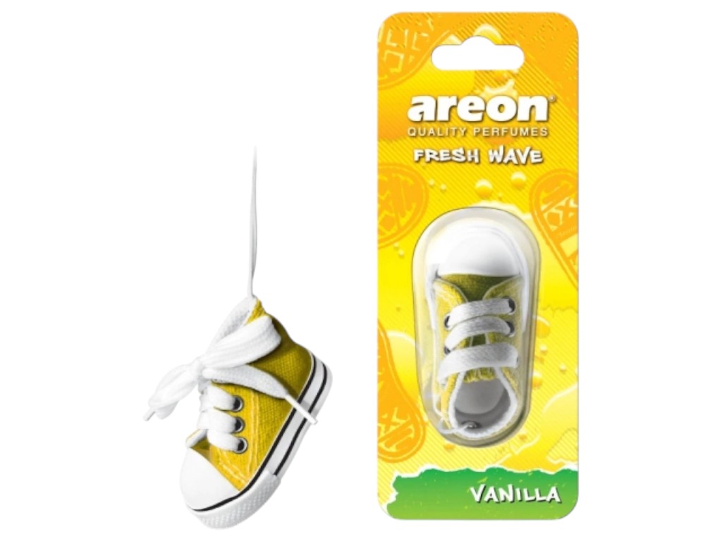 Освежитель воздуха Areon Fresh Wave Vanilla, аромат ваниль, стильный формат кед, подвеска, 31г