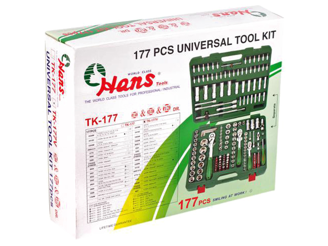 Набір інструментів HANS 177 предметів 1/4", 3/8", 1/2" ТК-177V/ТК-177