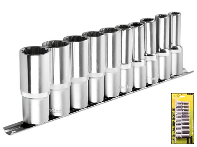 Набор головок высоких Alloid, 1/2", 10,11,12,13,14,17,19,21,22,24мм, 12г (цена за набор 11шт)