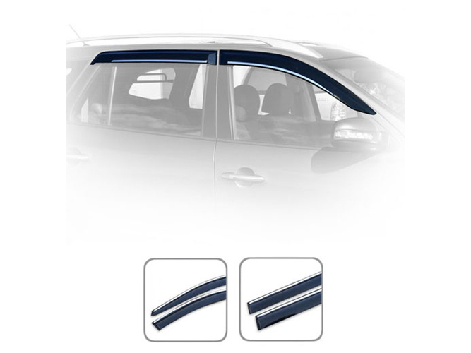 Дефлектори вікон Lexus RX III 300, 350, 400 2015 (Long Type) з Хром Молдінгом (LE25-M)