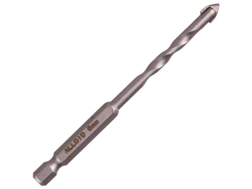 Свердло Alloid по склу, кераміці, HEX 1/4", 5мм, 95мм
