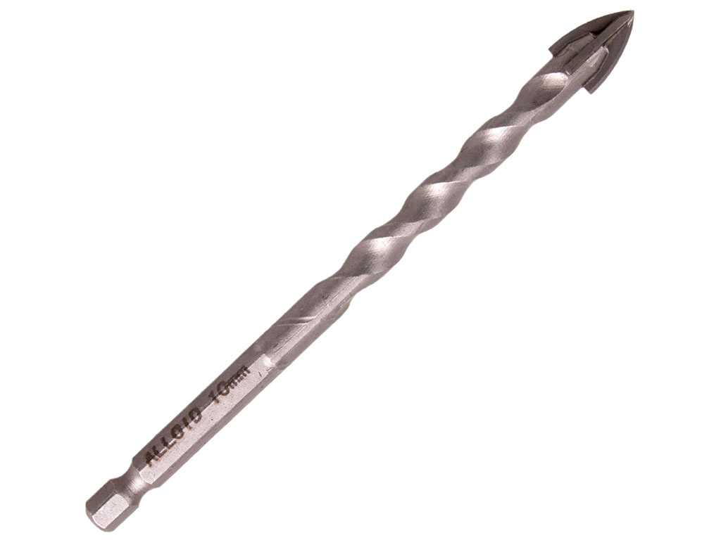 Свердло Alloid по склу, кераміці, HEX 1/4", 10мм, 120мм