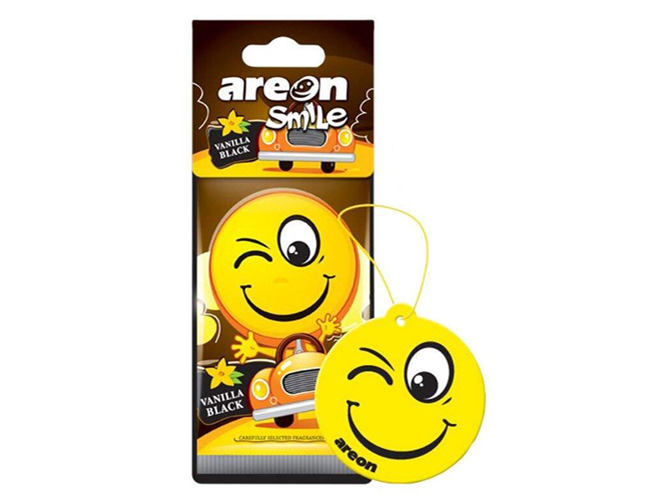 Освежитель воздуха AREON сухой листик Smile Dry Vanilla Black