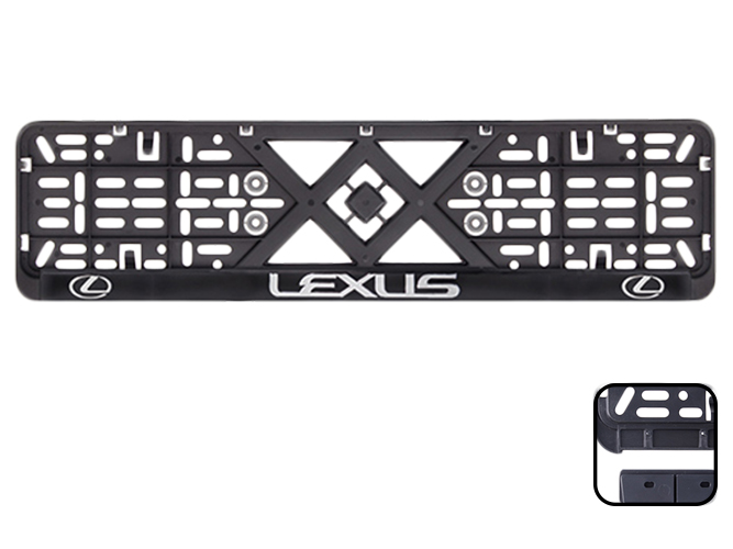 Рамка номера пластикова з хромованим рельєфним написом LEXUS