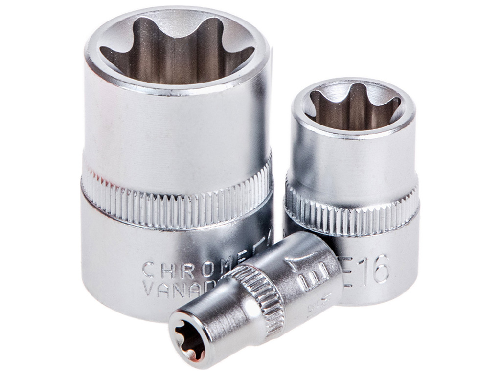 Набір торц головок Alloid, зовнішній торкс 1/4"-3/8"-1/2" DR, Е4-Е24 (ціна за набір 14 предметів)