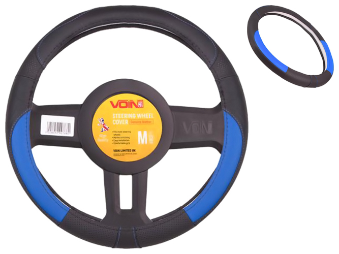 Чохол керма VLOD-L2031 BK/BL, M, чорно-синій, перфорована шкіра