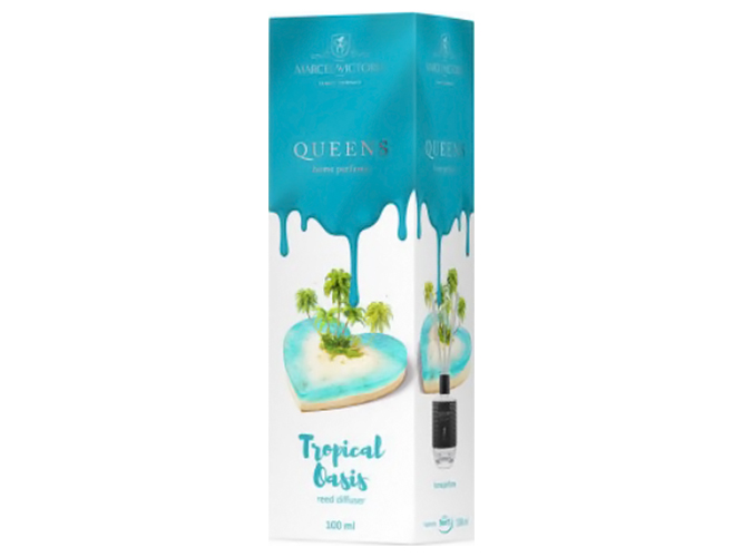 Ароматизатор жидкий для дома/офиса Tasotti Car & Home QUEENS White, Tropical Oasis, 100мл