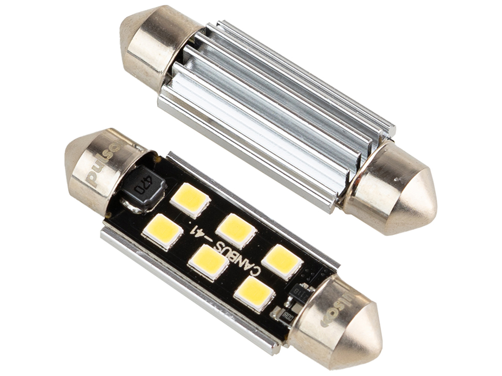 Лампа Pulso софитная LED C5W, 41мм, CANBUS/12 SMD-2835, 12v, 3,9W, 360lm White (цена за 2шт) (LP-41C