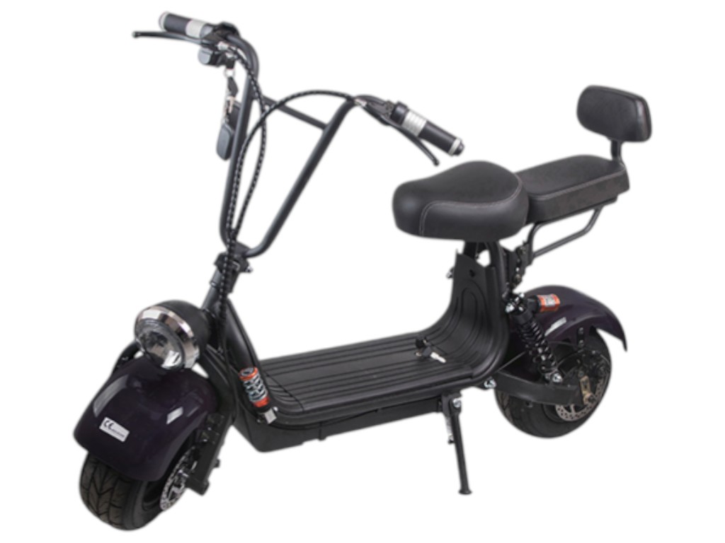 Электроскутер Rooder Citycoco Light, 1000Вт, 48v 12ah, бесщеточный мотор, цвет черный