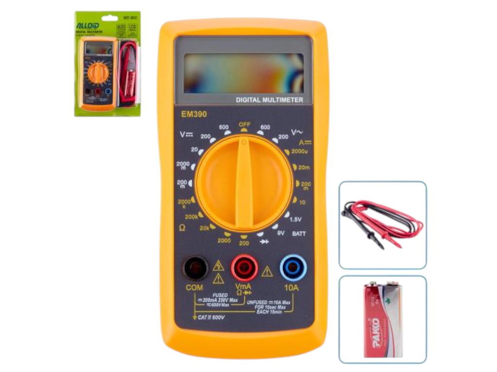 Мультиметр цифровой Alloid MDT-8051, ручной, LCD дисплей, измерение батарей