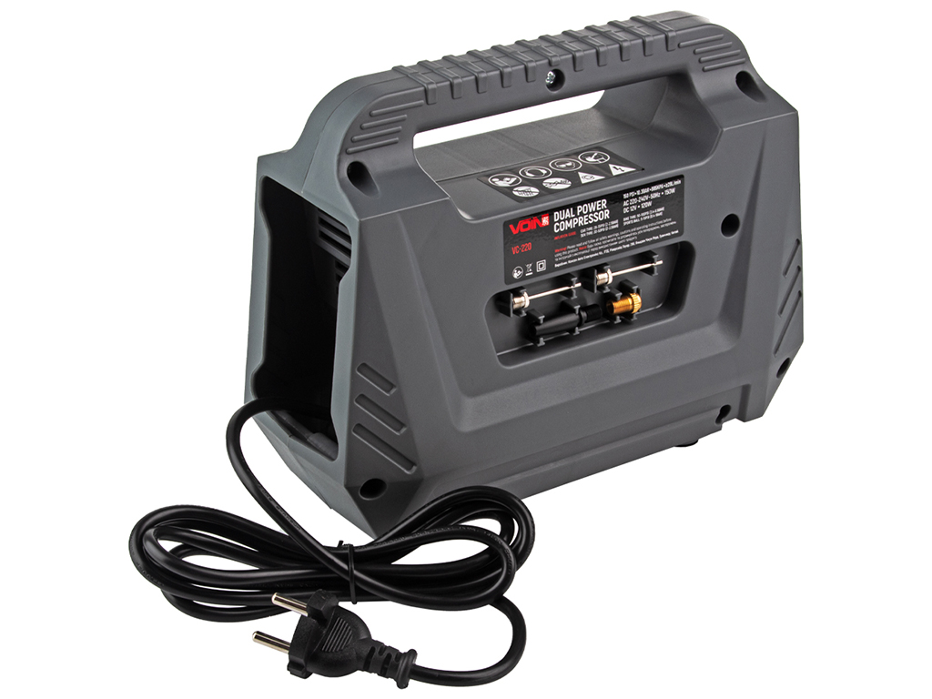 Компрессор автомобильный VOIN VC-220 150psi/10А/25л/AC/DC/Автостоп (VC-220 AC /DC)