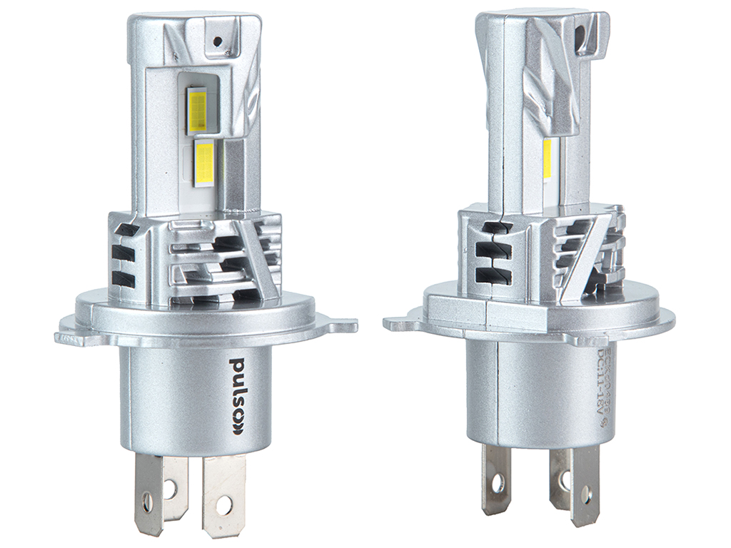 Лампи PULSO LED-chips 7535/9-18v, 2x28w, 6000Lm/6500K, M6-H4 (ціна за набір 2шт)