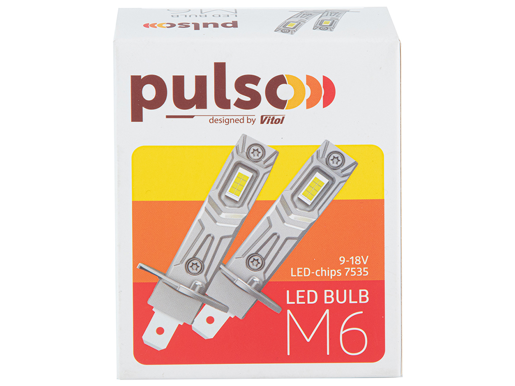 Лампи PULSO LED-chips 7535/9-18v, 2x28w, 6000Lm/6500K, M6-H3 (ціна за набір 2шт)