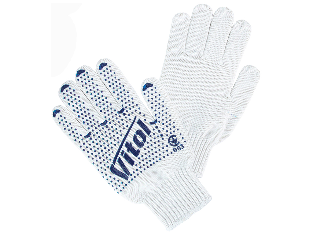Перчатки трикотажные Vitol, из ПВХ, платировка, 7кл., 91г. (V765)