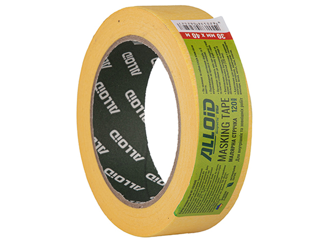 Стрічка малярська 30ммх40м, 120мкм Alloid (MT-1203040)
